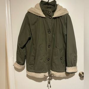 Plus Size Cozy Army Green Winter Coat